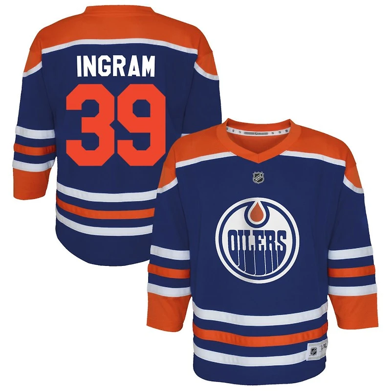 Connor Ingram Youth Royal Edmonton Oilers Home Replica Custom Jersey
