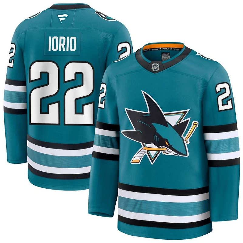 Vincent Iorio Men's Fanatics Teal San Jose Sharks Home Premium Custom Jersey