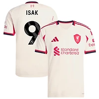 Alexander Isak Men's adidas  White Liverpool 2025/26 Away Replica Custom Jersey