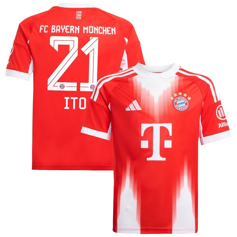 Hiroki Ito Youth adidas Red Bayern Munich 2025/26 Home Replica Custom Jersey