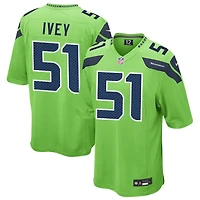 Jared Ivey Men's Nike Neon Green Seattle Seahawks Alternate Custom Game Jersey