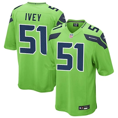 Jared Ivey Men's Nike Neon Green Seattle Seahawks Alternate Custom Game Jersey