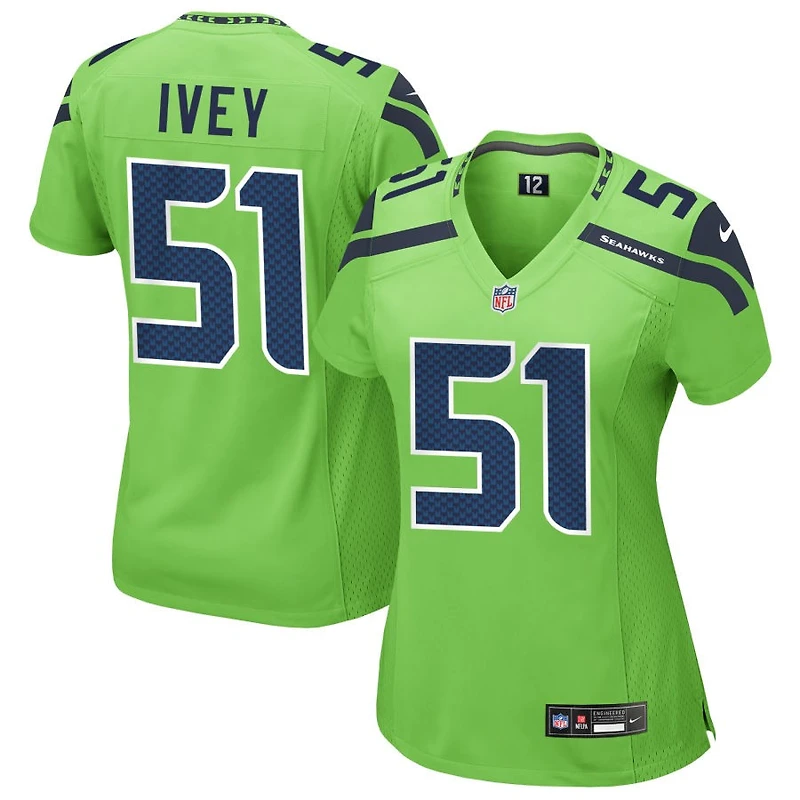 Jared Ivey Women's Nike Neon Green Seattle Seahawks Alternate Custom Game Jersey