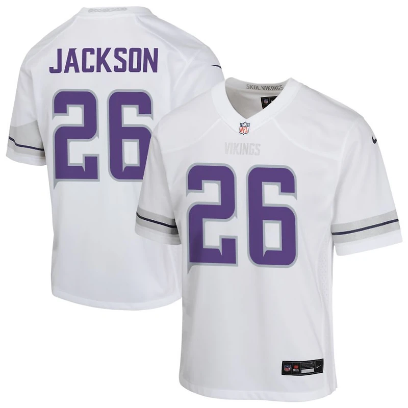 Theo Jackson Youth Nike White Minnesota Vikings Alternate Custom Game Jersey