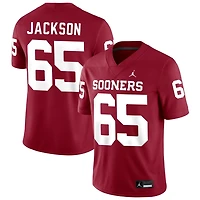 Jayden Jackson Men's Jordan Brand Crimson Oklahoma Sooners NIL Pick-A-Player Football Replica Jersey