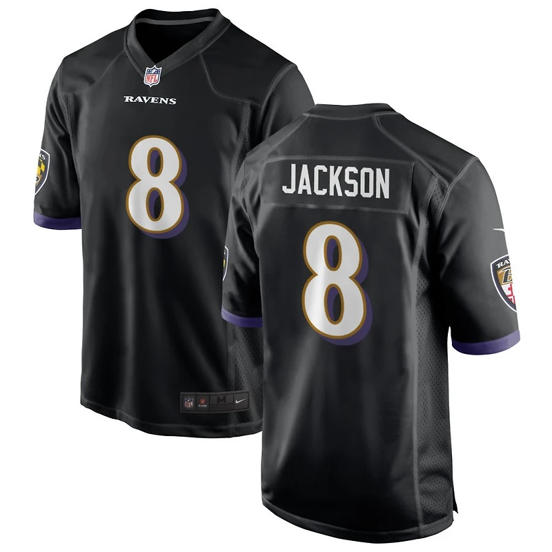 Lamar Jackson Men's Nike Black Baltimore Ravens Alternate Custom Game Jersey
