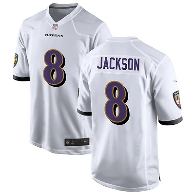Lamar Jackson Men's Nike White Baltimore Ravens Custom Game Jersey