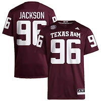 Nathan Jackson Men's adidas  Maroon Texas A&M Aggies NIL Pick-A-Player Home Premier Football Jersey