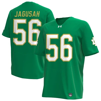 Charles Jagusah Men's Under Armour Kelly Green Notre Dame Fighting Irish Alternate NIL Pick-A-Player Replica Football Jersey
