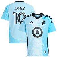 James Rodriguez James Youth adidas  Blue Minnesota United FC 2025 CONVERGENCE Replica Custom Jersey