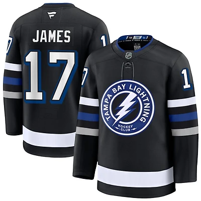 Dominic James Men's Fanatics Black Tampa Bay Lightning Alternate Premium Custom Jersey