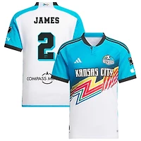 Ian James Men's adidas  White Sporting Kansas City 2024 Archive Custom Authentic Jersey