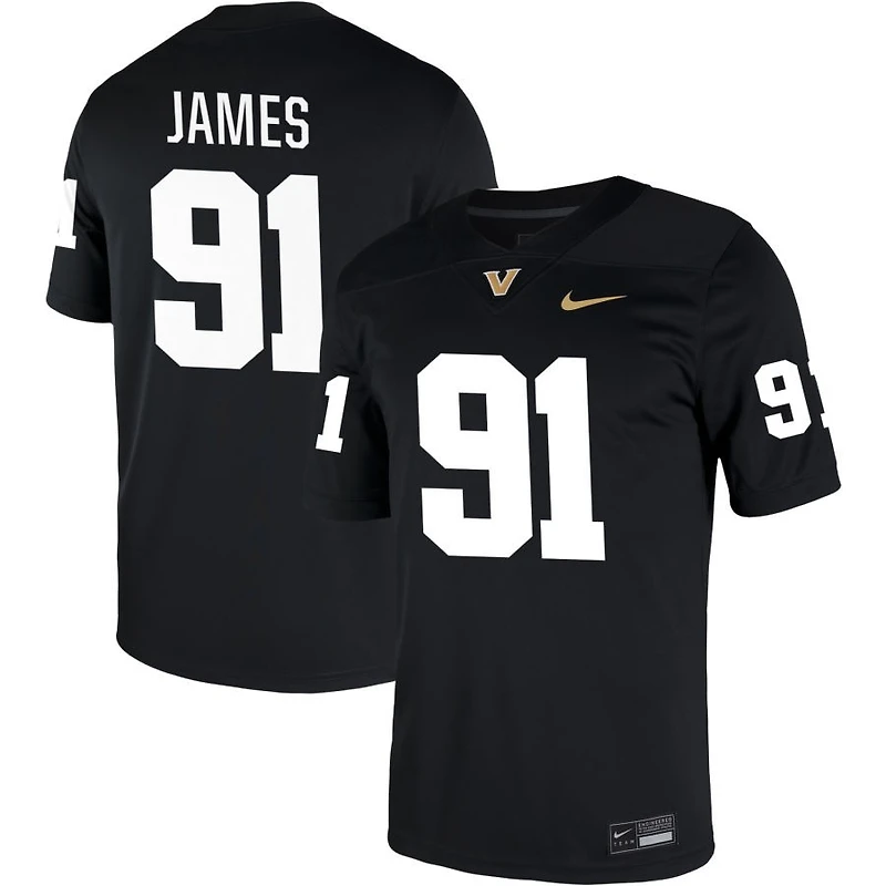 Christian James Men's Nike Black Vanderbilt Commodores NIL Pick-A-Player Game Jersey