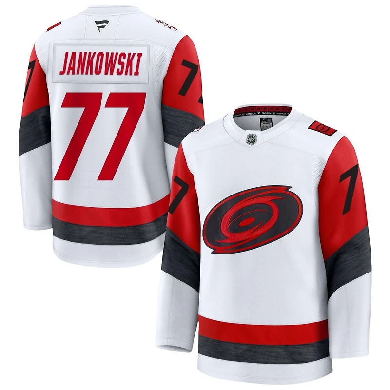 Mark Jankowski Men's Fanatics White Carolina Hurricanes Away Premium Custom Jersey