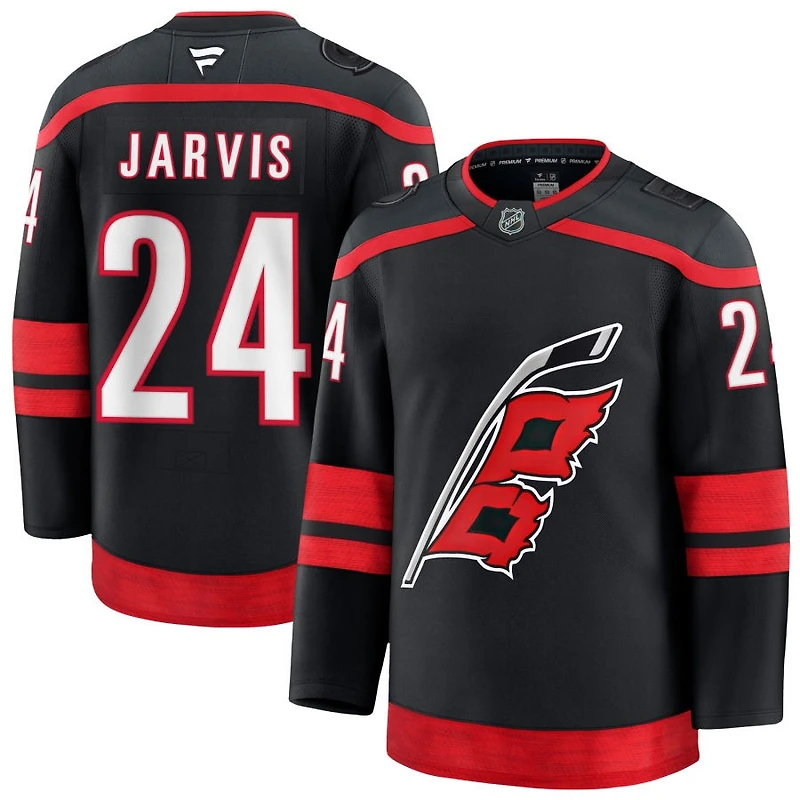 Seth Jarvis Men's Fanatics Black Carolina Hurricanes Home Premium Custom Jersey