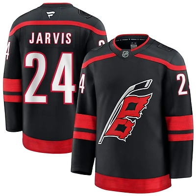 Seth Jarvis Men's Fanatics Black Carolina Hurricanes Home Premium Custom Jersey