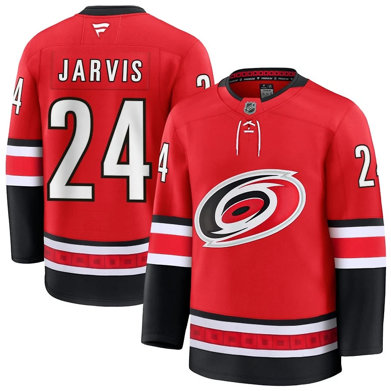 Seth Jarvis Men's Fanatics Red Carolina Hurricanes Alternate Premium Custom Jersey