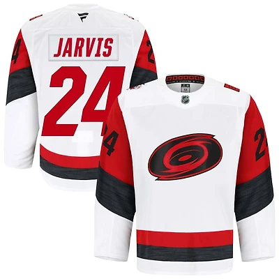 Seth Jarvis Men's Fanatics White Carolina Hurricanes Away Authentic Pro Custom Jersey