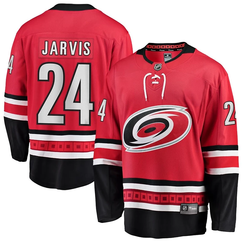Seth Jarvis Men's Fanatics Red Carolina Hurricanes Alternate Breakaway Custom Jersey