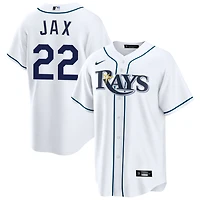 Griffin Jax Men's Nike  White Tampa Bay Rays Home Custom Replica Jersey