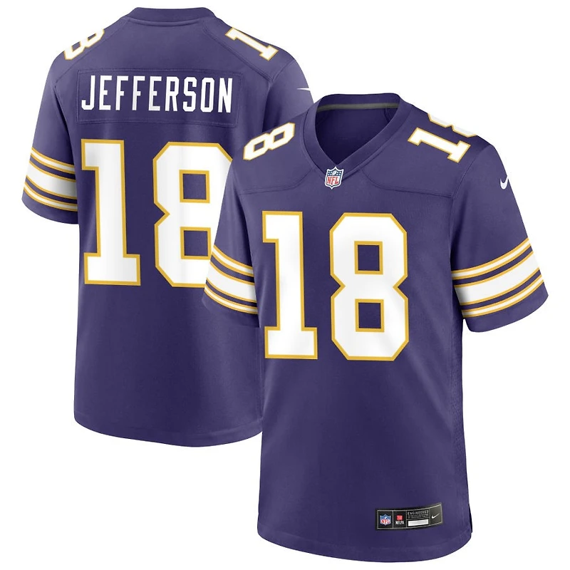 Justin Jefferson Men's Nike Purple Minnesota Vikings Classic Custom Game Jersey