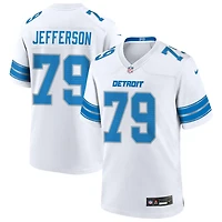 Quinton Jefferson Men's Nike  White Detroit Lions Custom Game Jersey
