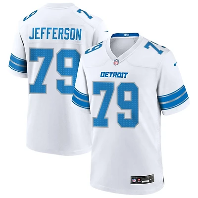 Quinton Jefferson Men's Nike  White Detroit Lions Custom Game Jersey