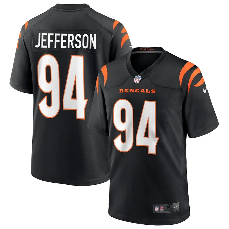 Jordan Jefferson Men's Nike Black Cincinnati Bengals Game Custom Jersey