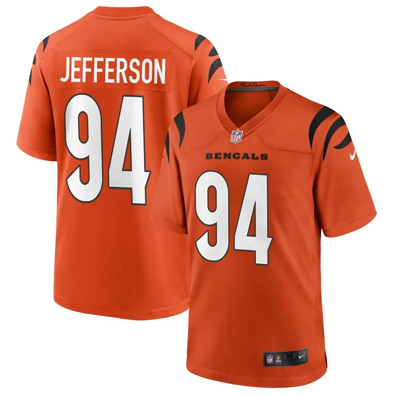 Jordan Jefferson Youth Nike Orange Cincinnati Bengals Alternate Game Custom Jersey
