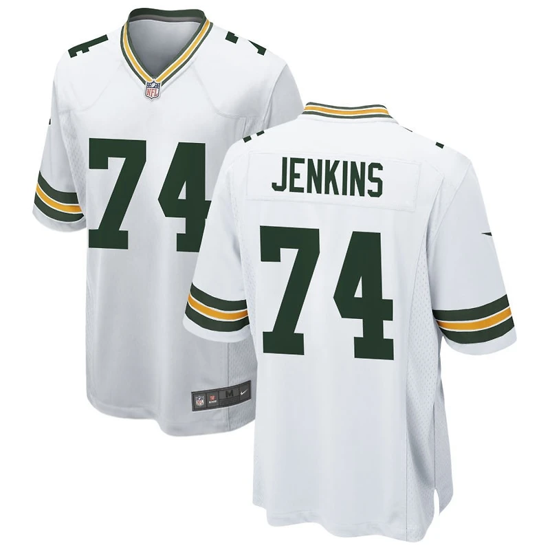 Elgton Jenkins Men's Nike White Green Bay Packers Custom Game Jersey