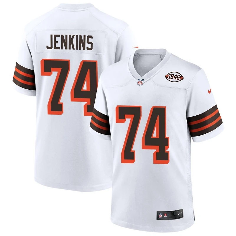 Teven Jenkins Men's Nike White Cleveland Browns 1946 Collection Alternate Custom Jersey
