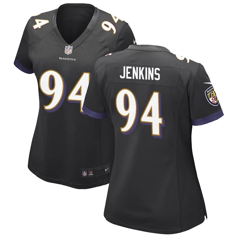 John Jenkins Women's Nike Black Baltimore Ravens Alternate Custom Game Jersey