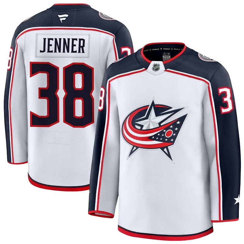 Boone Jenner Men's Fanatics White Columbus Blue Jackets Away Premium Custom Jersey