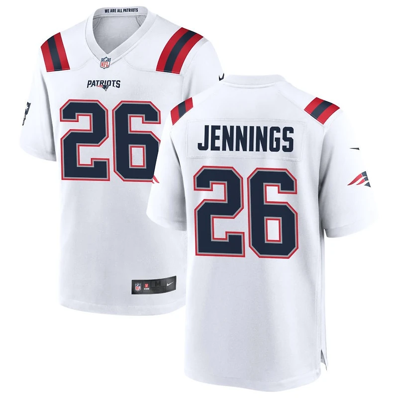 Terrell Jennings Men's Nike White New England Patriots Custom Game Jersey