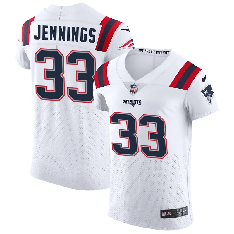 Anfernee Jennings Men's Nike White New England Patriots Vapor Elite Custom Jersey