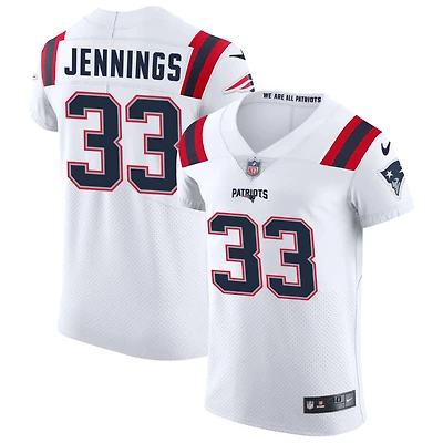 Anfernee Jennings Men's Nike White New England Patriots Vapor Elite Custom Jersey