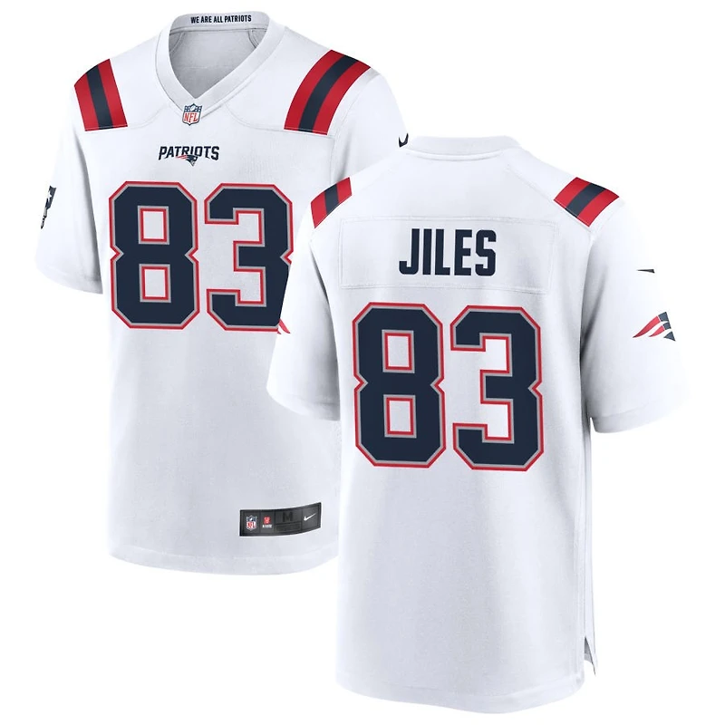 John Jiles Men's Nike White New England Patriots Custom Game Jersey