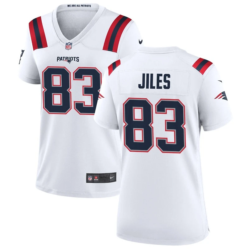 John Jiles Women's Nike New England Patriots White Custom Game Jersey
