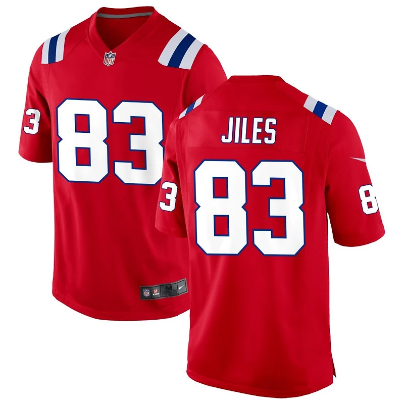 John Jiles Men's Nike Red New England Patriots Alternate Custom Jersey