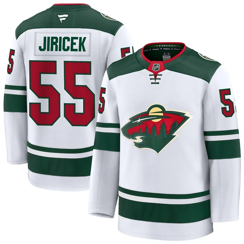 David Jiricek Men's Fanatics White Minnesota Wild Away Premium Custom Jersey