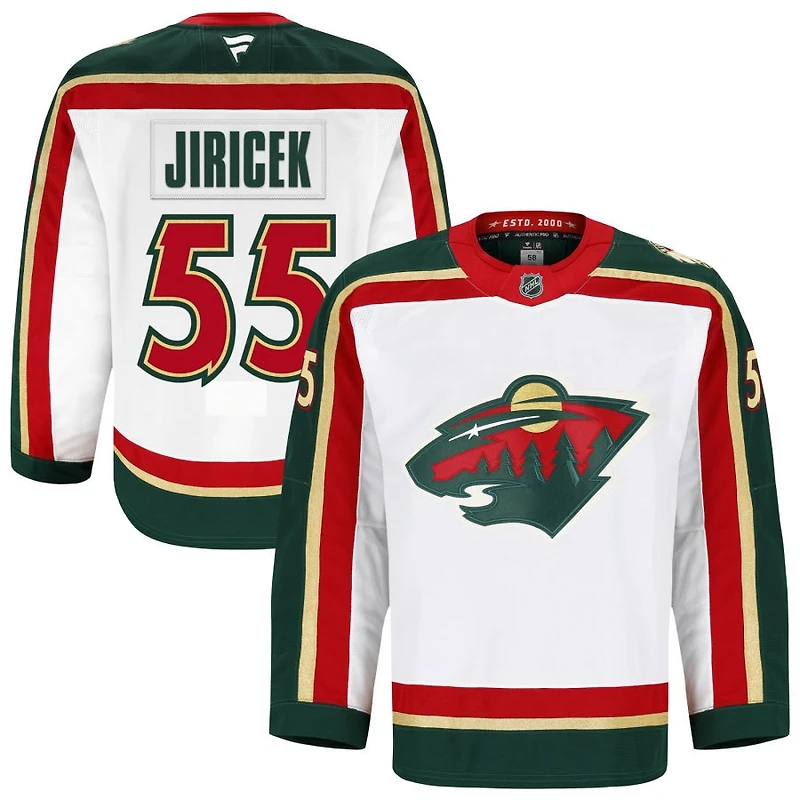 David Jiricek Men's Fanatics White Minnesota Wild 25th Anniversary Authentic Pro Custom Jersey