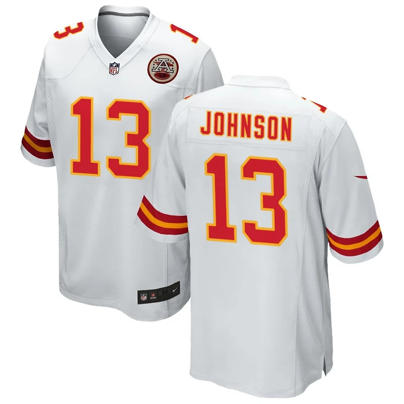 Nazeeh Johnson Men's Nike White Kansas City Chiefs Custom Game Jersey