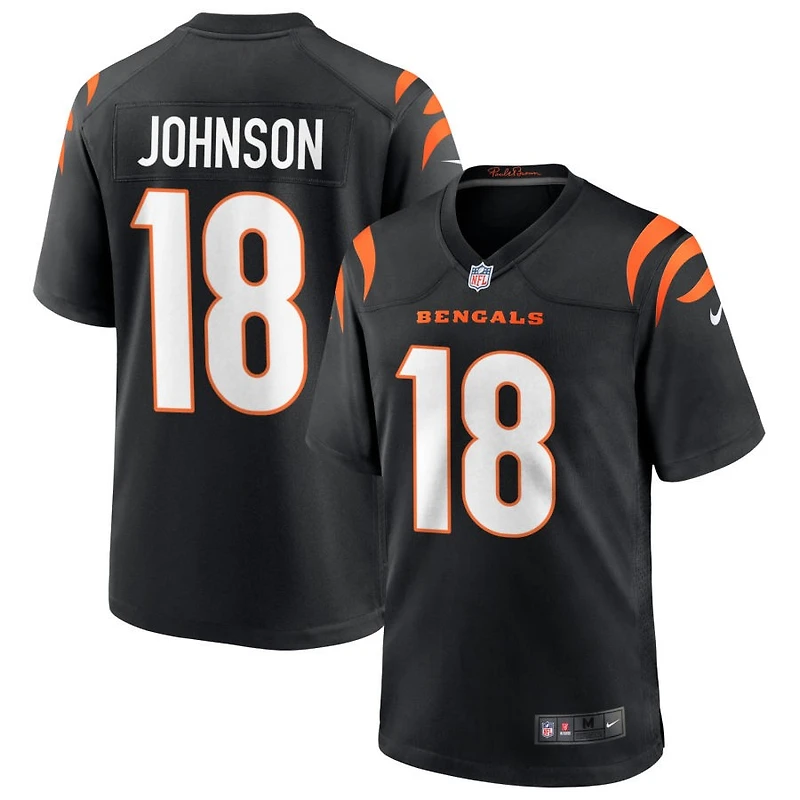 Xavier Johnson Men's Nike Black Cincinnati Bengals Game Custom Jersey