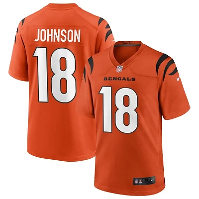Xavier Johnson Youth Nike Orange Cincinnati Bengals Alternate Game Custom Jersey