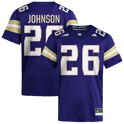 Elias Johnson Men's adidas  Purple Washington Huskies NIL Pick-A-Player Home Premier Football Jersey