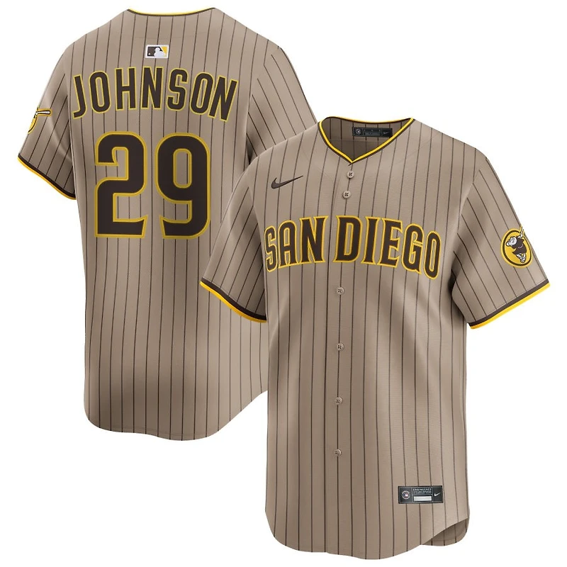 Bryce Johnson Men's Nike Sand San Diego Padres Alternate Limited Custom Jersey