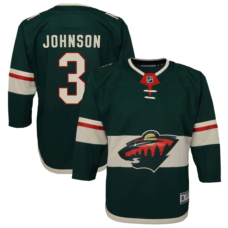 Jack Johnson Youth Green Minnesota Wild Home Premier Custom Jersey