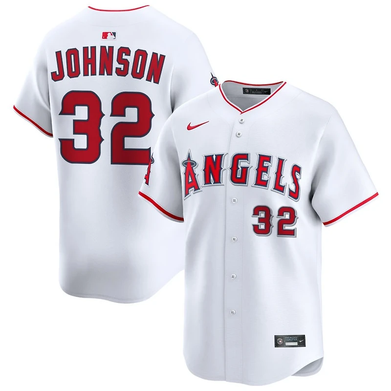 Ryan Johnson Men's Nike White Los Angeles Angels Home Limited Custom Jersey