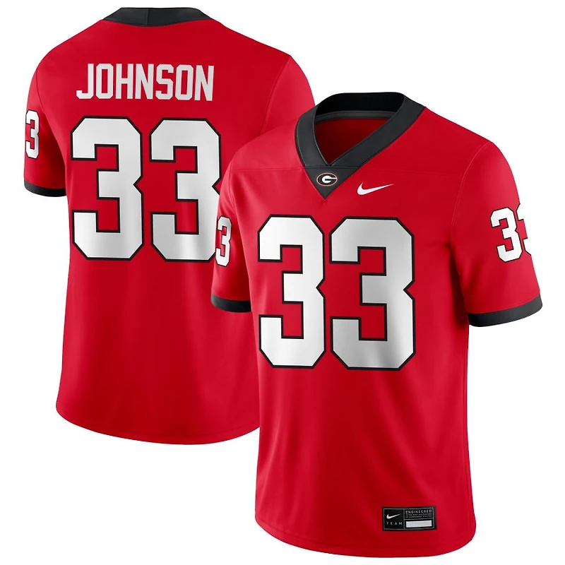 Quintavius Johnson Men's Nike Red Georgia Bulldogs NIL Pick-A-Player Game Jersey