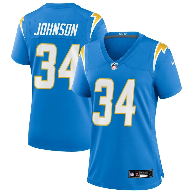 Amar Johnson Women's Nike Powder Blue Los Angeles Chargers Custom Game Jersey